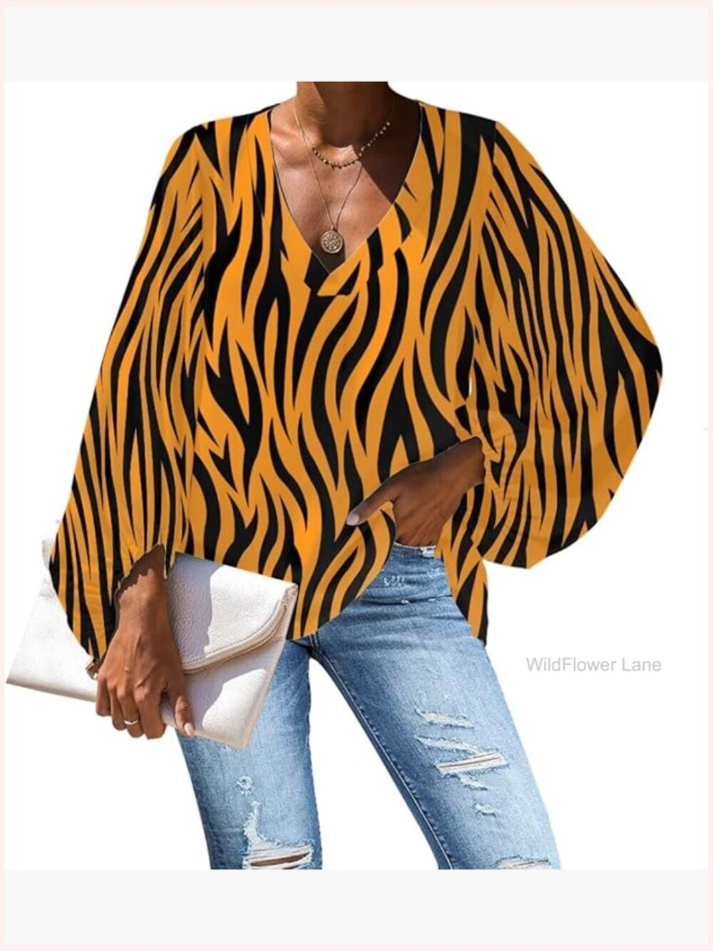 Women Loose Batwing Sleeve Tunic Top - Flowy Chiffon Shirt - Soft Pajama Top